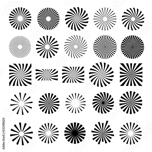 Sunburst element radial stripes or sunburst backgrounds
