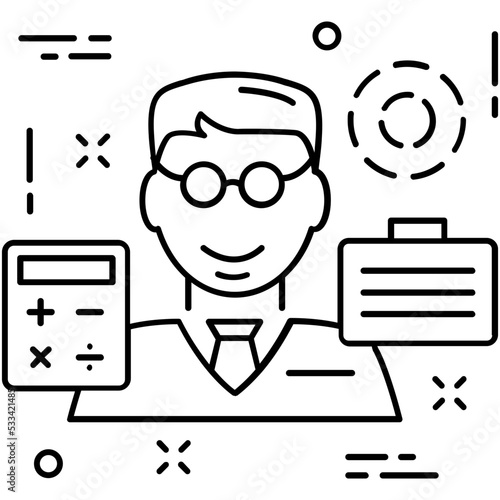 Businessman Line Vector Icon 