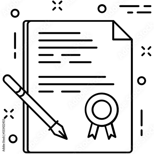 Certification Line Vector Icon