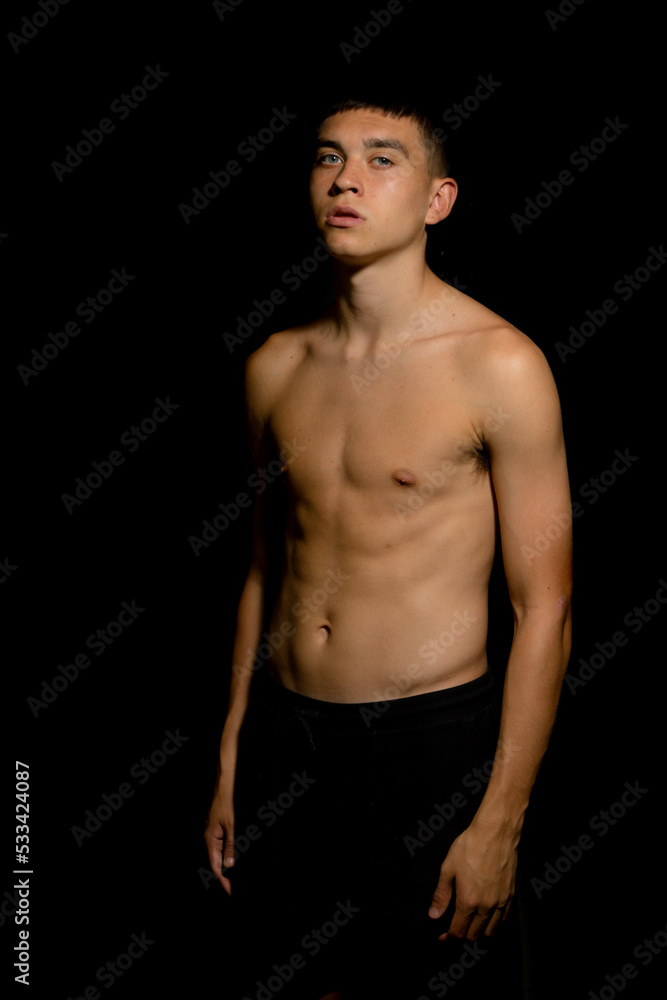 Nineteen year old teen boy shirtless