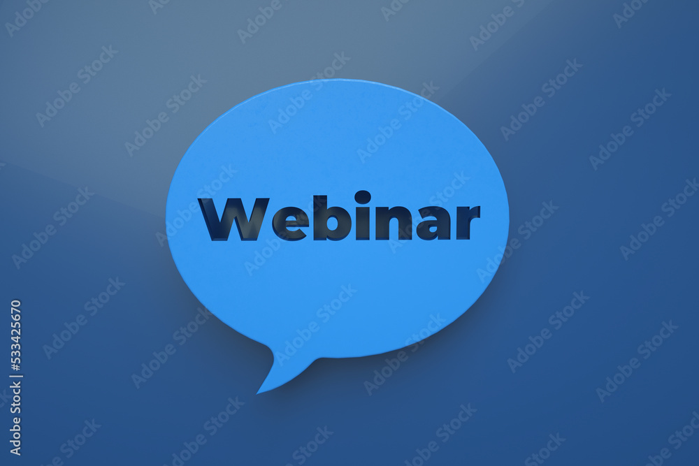 logo for online webinar, web conference, communication technology on the web to watch live stream, 3d render logo for online webinar, web conference, communication technology on the web to watch live stream, 3d render