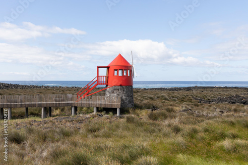 Azoren - Insel Pico: Windmühle am Lavastrand von Lajes, einem einstigen Walfängerort photo