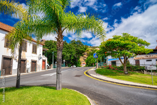 Beautiful and colorful street of Madeira Island, Portugal