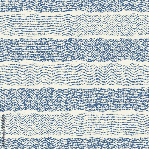 Delicate french lace effect seamless stripe pattern. Ornate provence style lacy ribbon country cottage decor background. Linen fabric wallpaper for rustic modern shabby chic design.