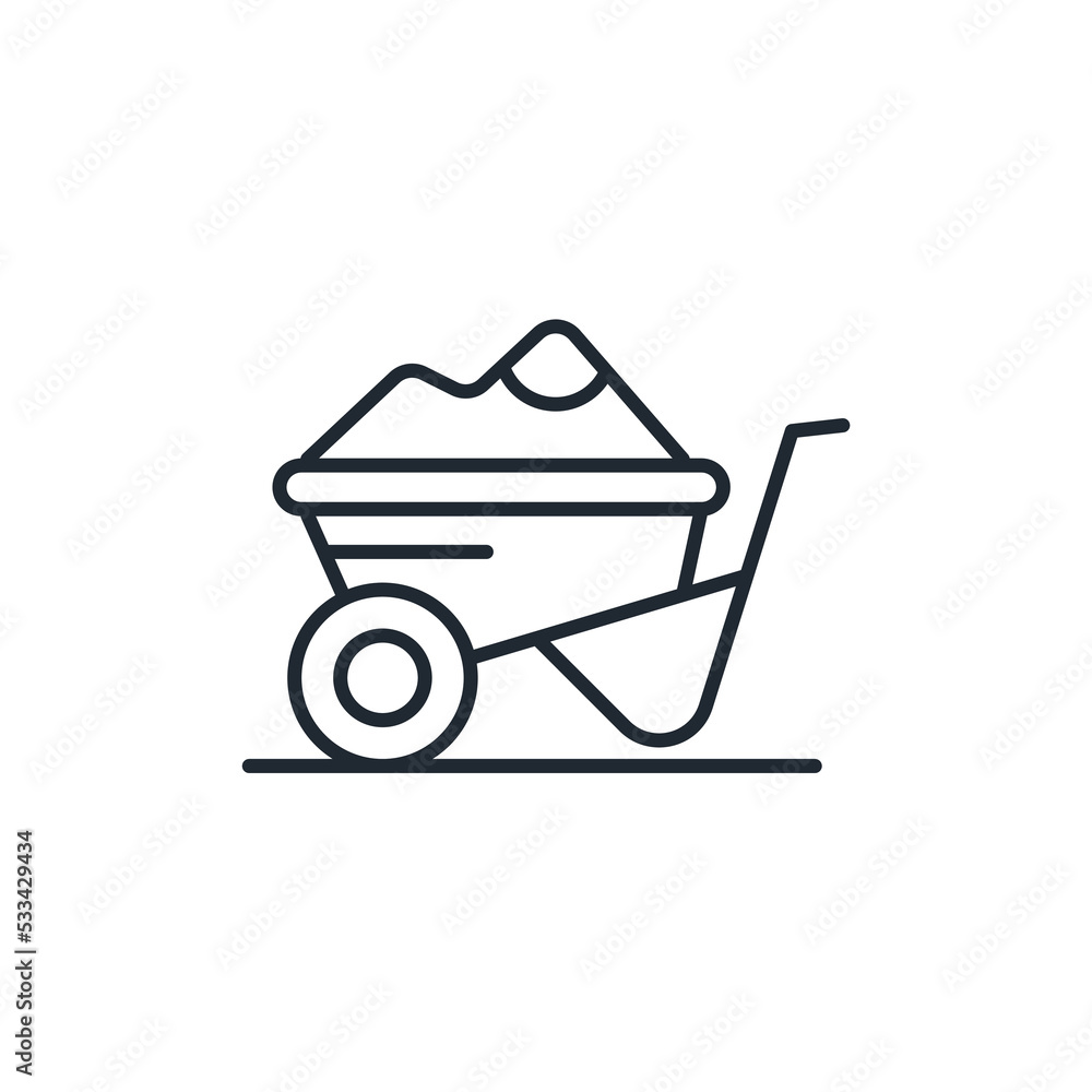 Wheelbarrow icons symbol vector elements for infographic web Wheelbarrow icons symbol vector elements for infographic web