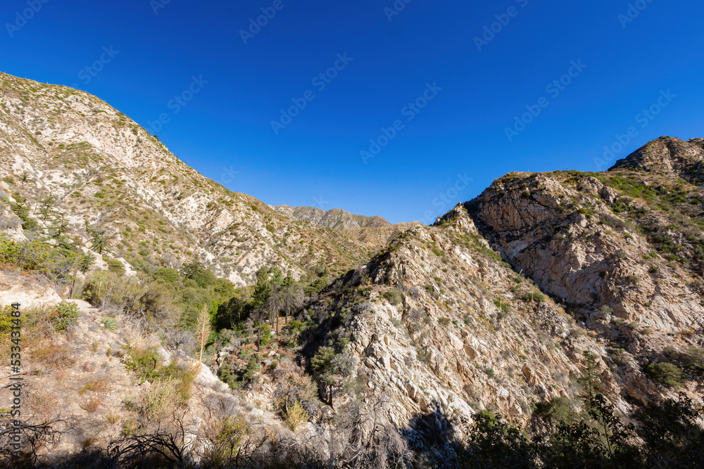 Sunny view of the beautiful Switzer Falls Trail