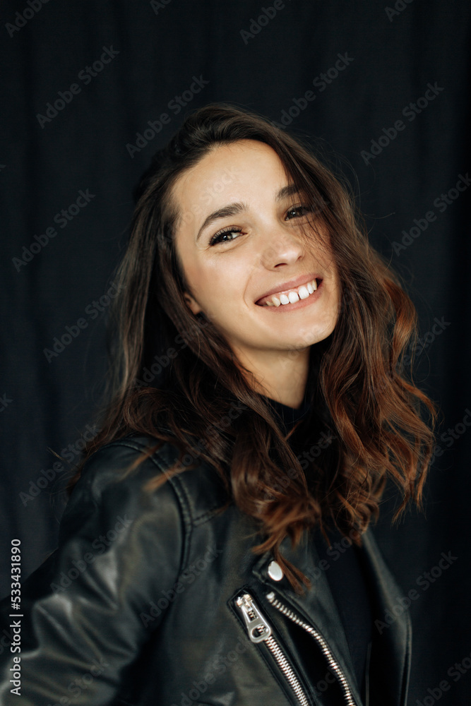 beautiful young caucasian woman portrait on black background beautiful young caucasian woman portrait on black background