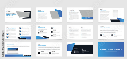 Medical Business Presentation templates, corporate. Elements of infographics for presentation templates. Annual report, book cover, brochure