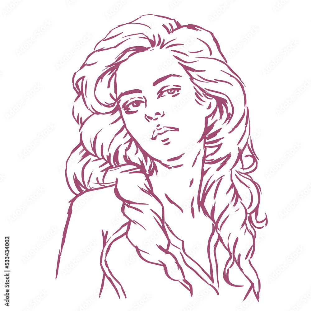 girl with long hair vector for card illustration background girl with long hair vector for card illustration background