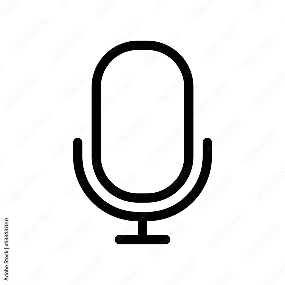 Microphone icon for sing or podcast in black outline style Microphone icon for sing or podcast in black outline style