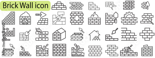 Brick wall icons set. vector illustration icon collection.