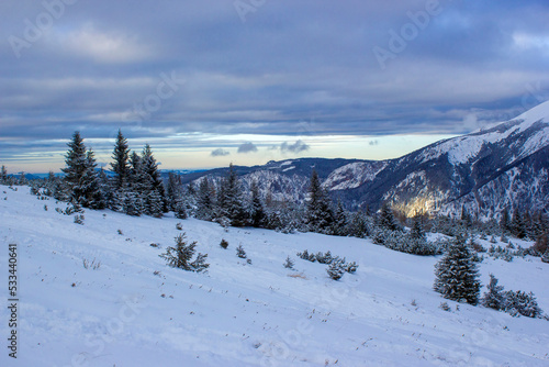 Winter landscape - Rax Mountain in the Austrian Alps, Lower Austria