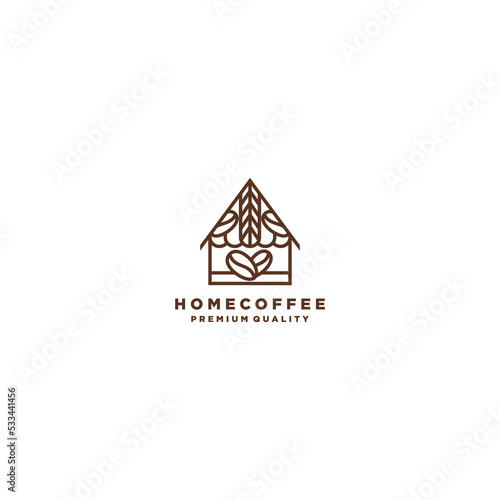 Home Coffee logo desing icon vector