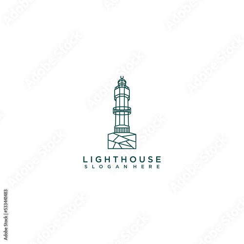 Light House logo deing icon vector