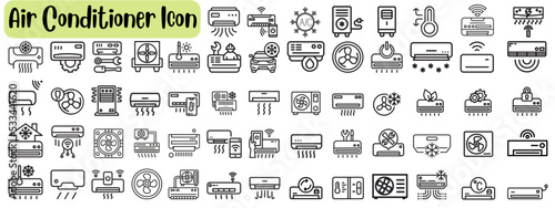 set of air conditioning icons