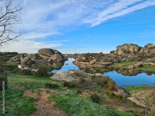 Natural monument of the Barruecos, Malpartida de Cáceres, Cáceres, Spain. photo