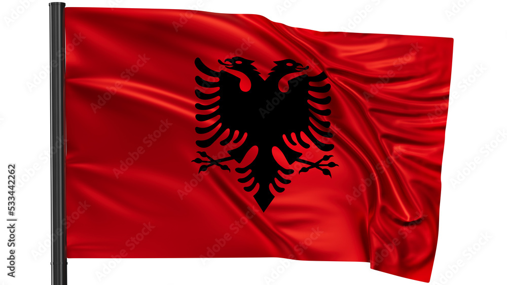 Albania national flag, waved on wind, PNG with transparency Albania national flag, waved on wind, PNG with transparency