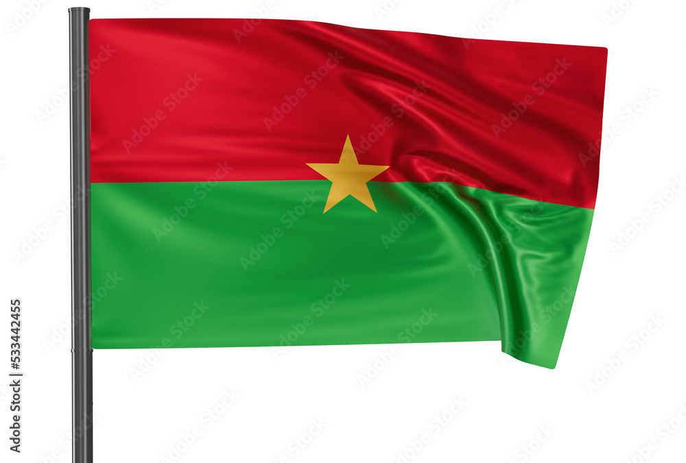 Burkina Faso national flag, waved on wind, PNG with transparency Burkina Faso national flag, waved on wind, PNG with transparency