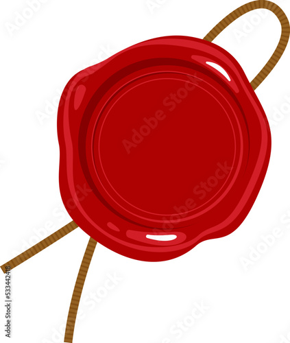 Waxing seal with a thread illustration