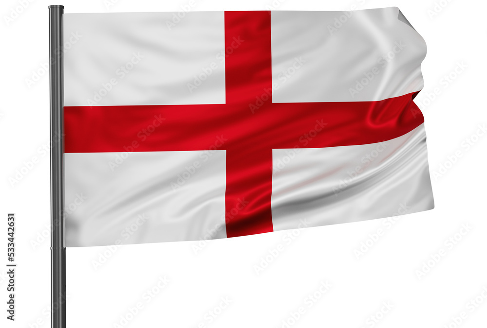 England national flag, waved on wind, PNG with transparency England national flag, waved on wind, PNG with transparency