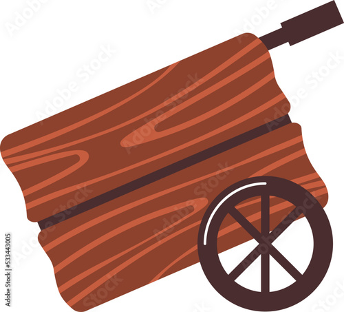Hand wooden garden cart illustration
