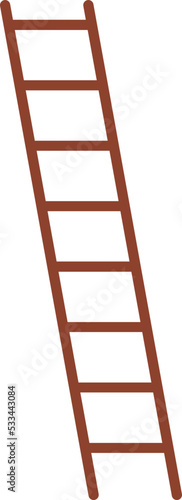 Wooden manual ladder flat illustration