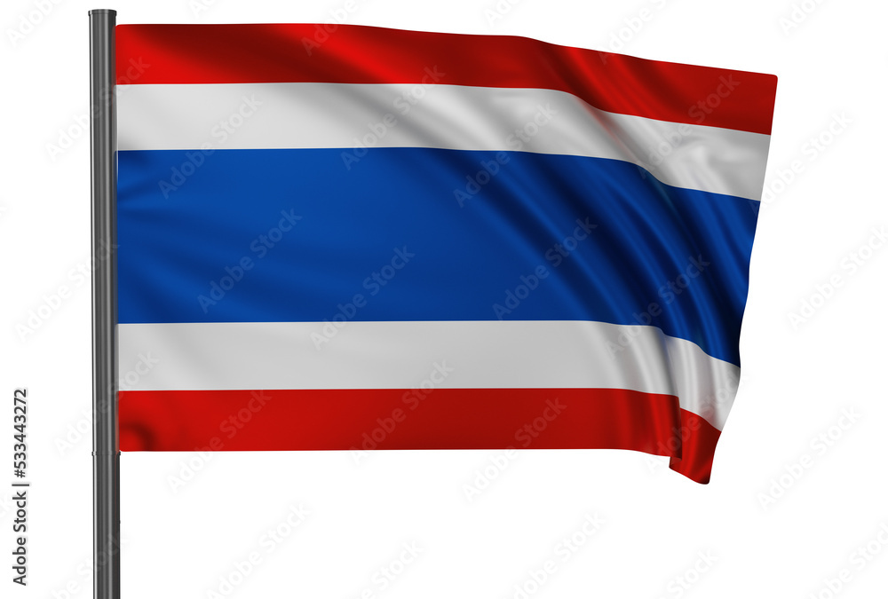 Thailand national flag, waved on wind, PNG with transparency Thailand national flag, waved on wind, PNG with transparency