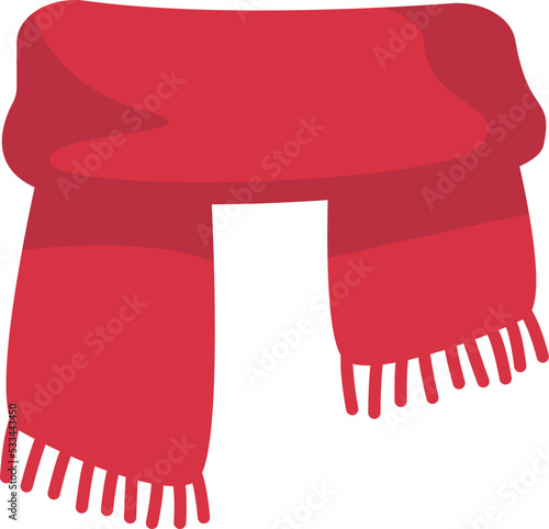 Winter scarf wear flat illustration
