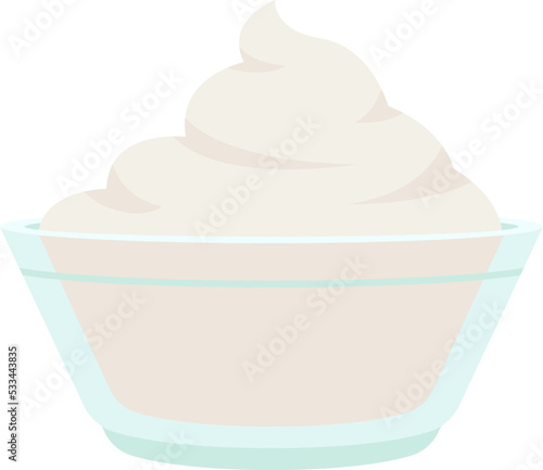 Whipped cream in a bowl illustration