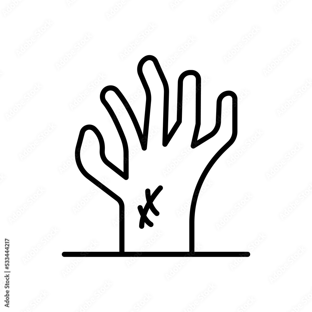 ghost hand line icon illustration. icon related to Halloween. Line icon style. Simple design editable ghost hand line icon illustration. icon related to Halloween. Line icon style. Simple design editable