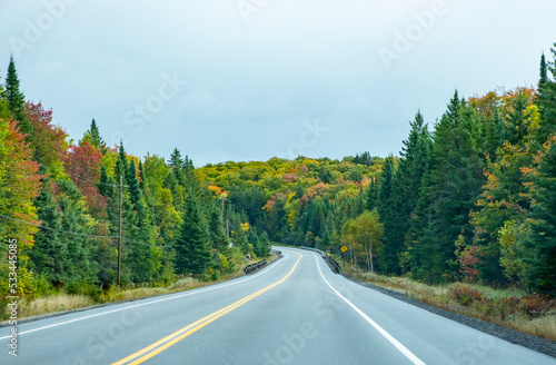 Fall Colors on Highway 60 Through Algonquin Park Canada