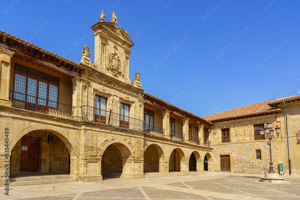 Santo Domingo de la calzada city hall built in 18th century in baroque style. La Rioja, Spain