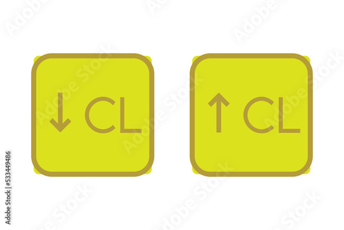 Hyperchloremia and Hypochloraemia – Chlorine Cl excess and deficit electrolyte disorder, yellow arrow icon vector illustration
