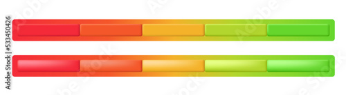Rating scale or pain scale. Scale for questionnaires. Vector clipart isolated on white background. 3d clipart.