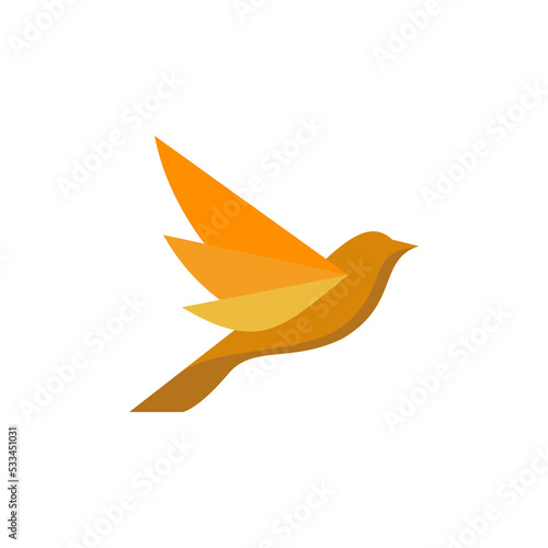 sparrow and canary finch bird animal logo simple concept design vector illustration photo