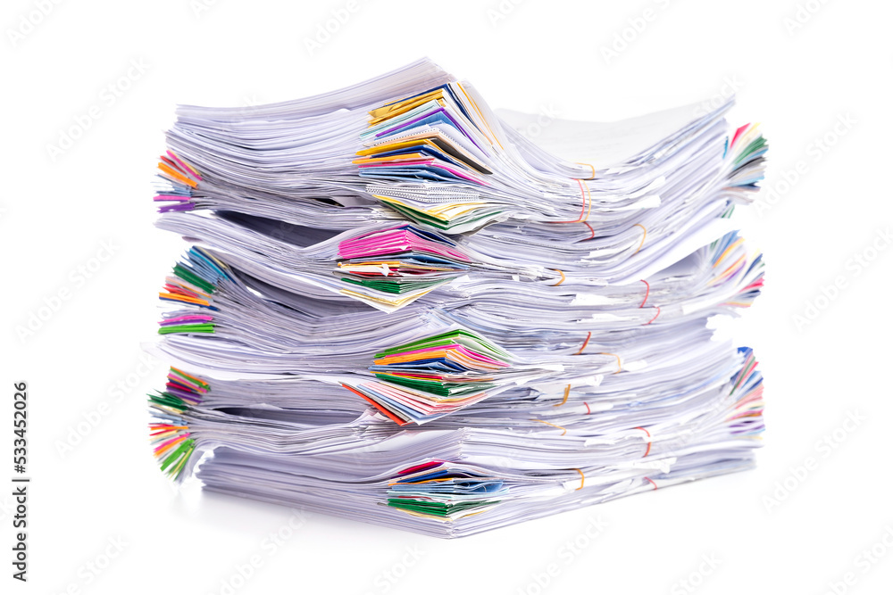 Stack of Documents isolated on white background. Stack of Documents isolated on white background.