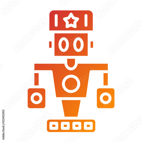 Military Robot Icon Style