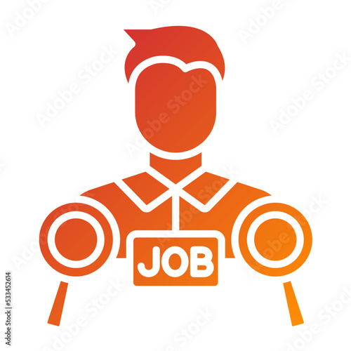 Job Seeker Male Icon Style