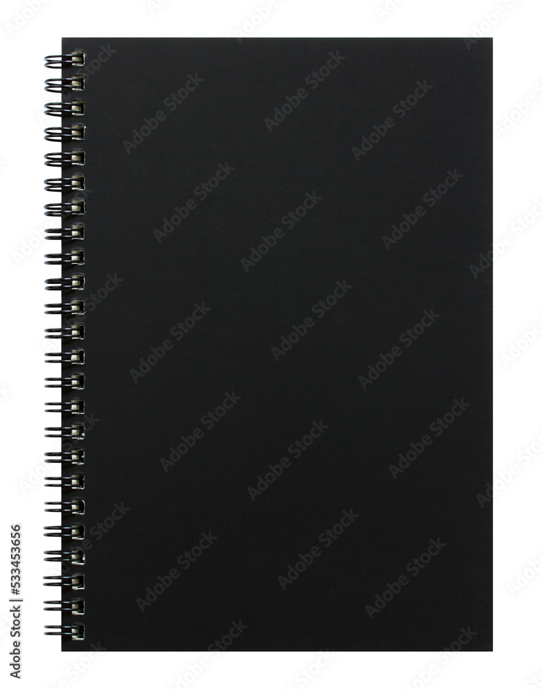 black notebook cover isolated with clipping path for mockup black notebook cover isolated with clipping path for mockup