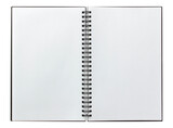 open spiral notebook isolated with clipping path for mockup