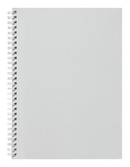 blank white spiral notebook isolated with clipping path for mockup