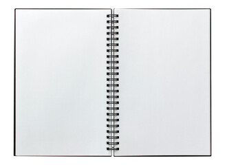 open spiral notebook isolated with clipping path for mockup