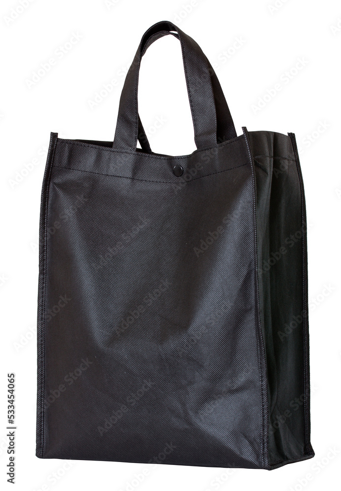 black reusable shopping bag isolated with clipping path for mockup black reusable shopping bag isolated with clipping path for mockup