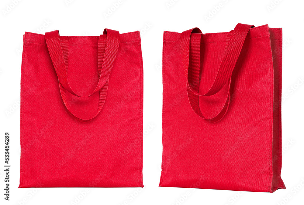 red shopping bag isolated with clipping path for mockup