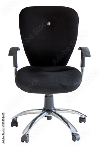 black office chair isolated with clipping path