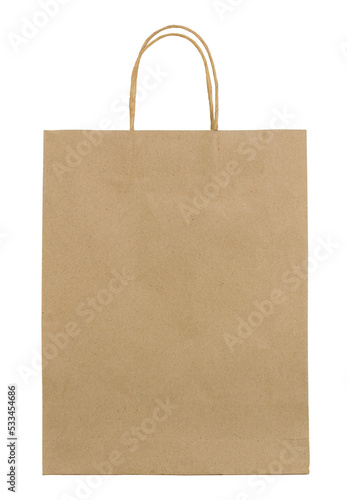 brown paper bag isolated with clipping path for mockup