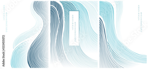 abstract japanese landscape on light background with gradient	
