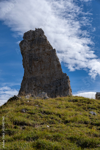 landscapes of the dolomites around cinque torri