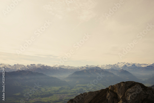 ucerne's very own mountain, Pilatus, is one of the most legendary places in Central Switzerland. And one of the most beautiful. On a clear day the mountain offers a panoramic view of 73 Alpine peaks. photo