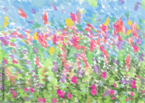 Flower Garden painting, Abstract Backgrounds